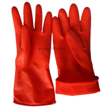 NMSAFETY manga larga 30cm color rojo invierno látex hogar guante peso 40g / par